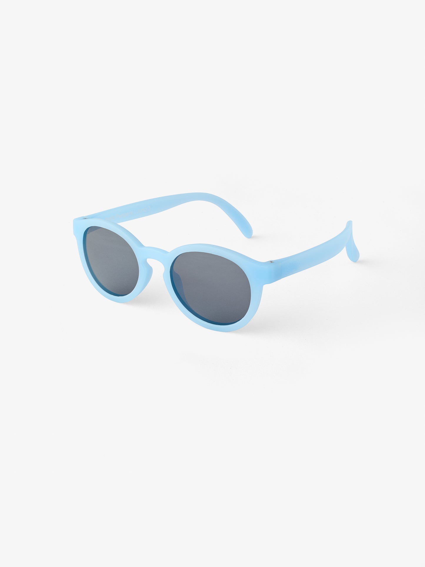 Blue round baby sunglasses with silicone strap