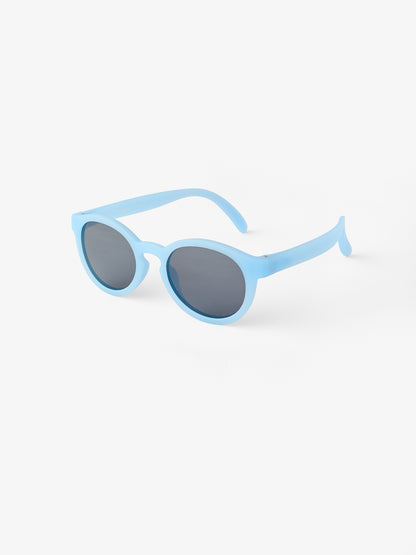 Blue round baby sunglasses with silicone strap