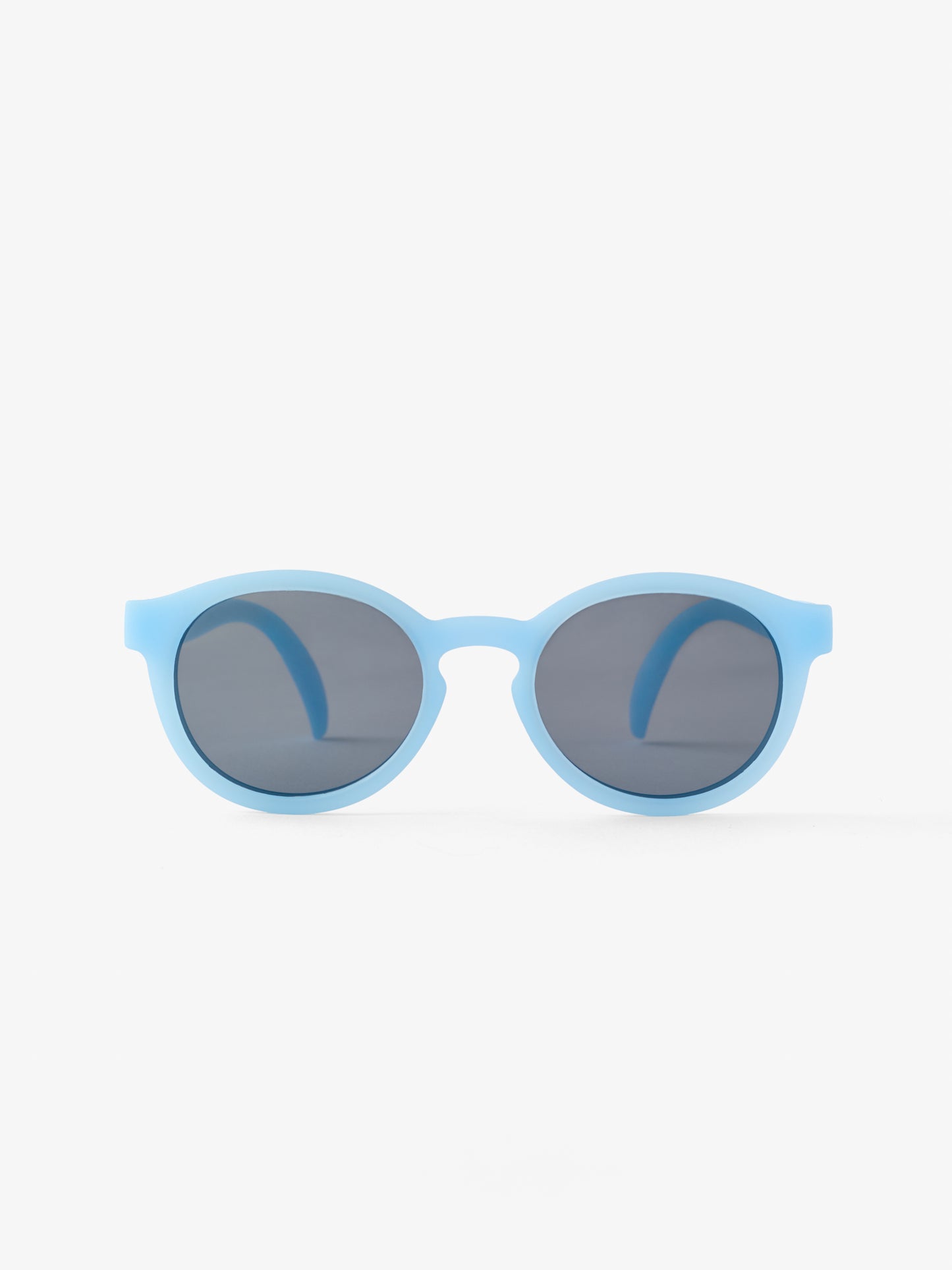 Blue round frame baby sunglasses front view