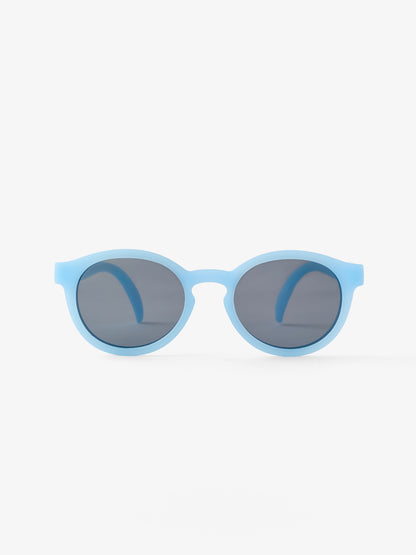 Blue round frame baby sunglasses front view