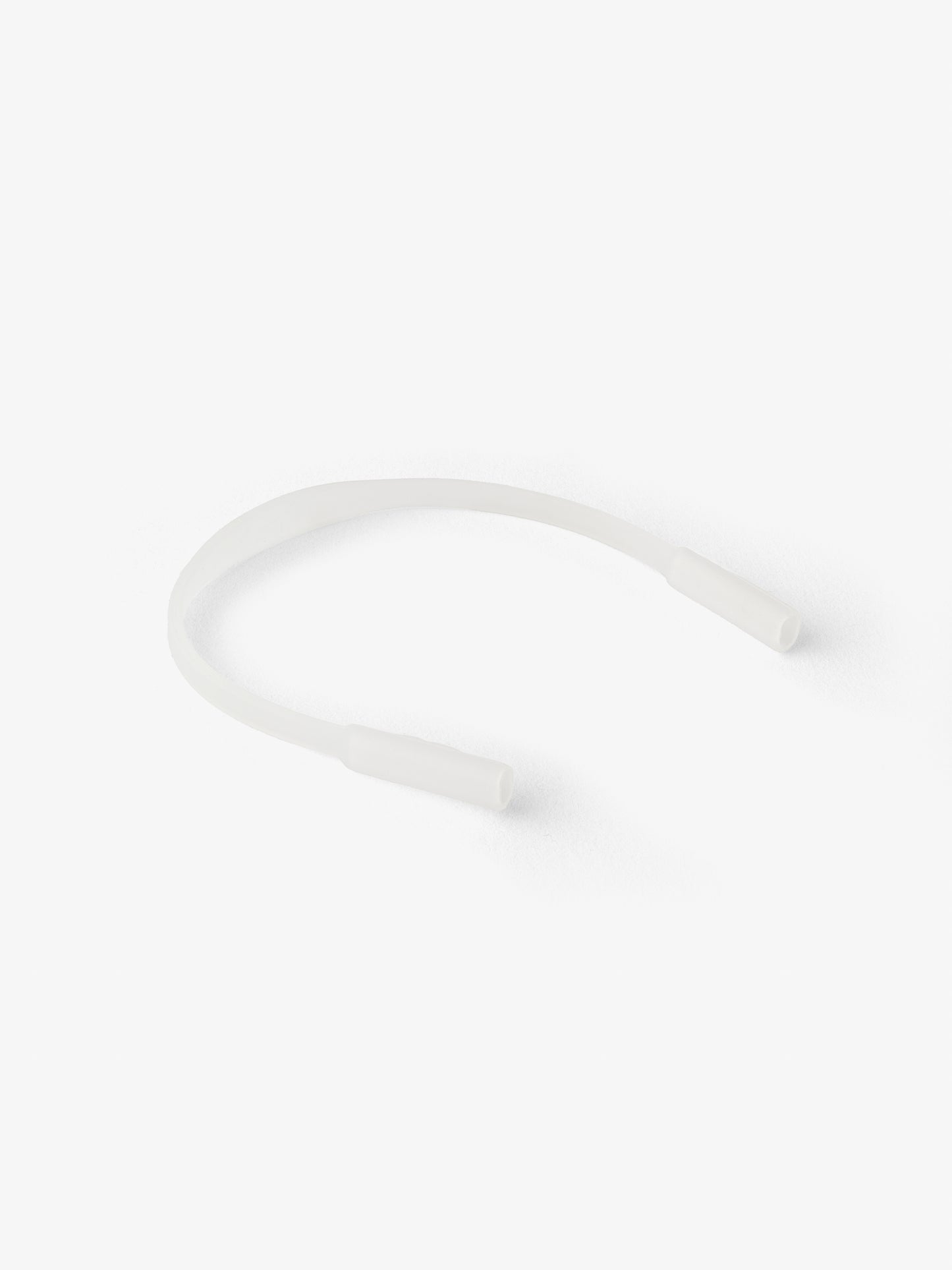 A clear translucent baby sunglasses silicone strap