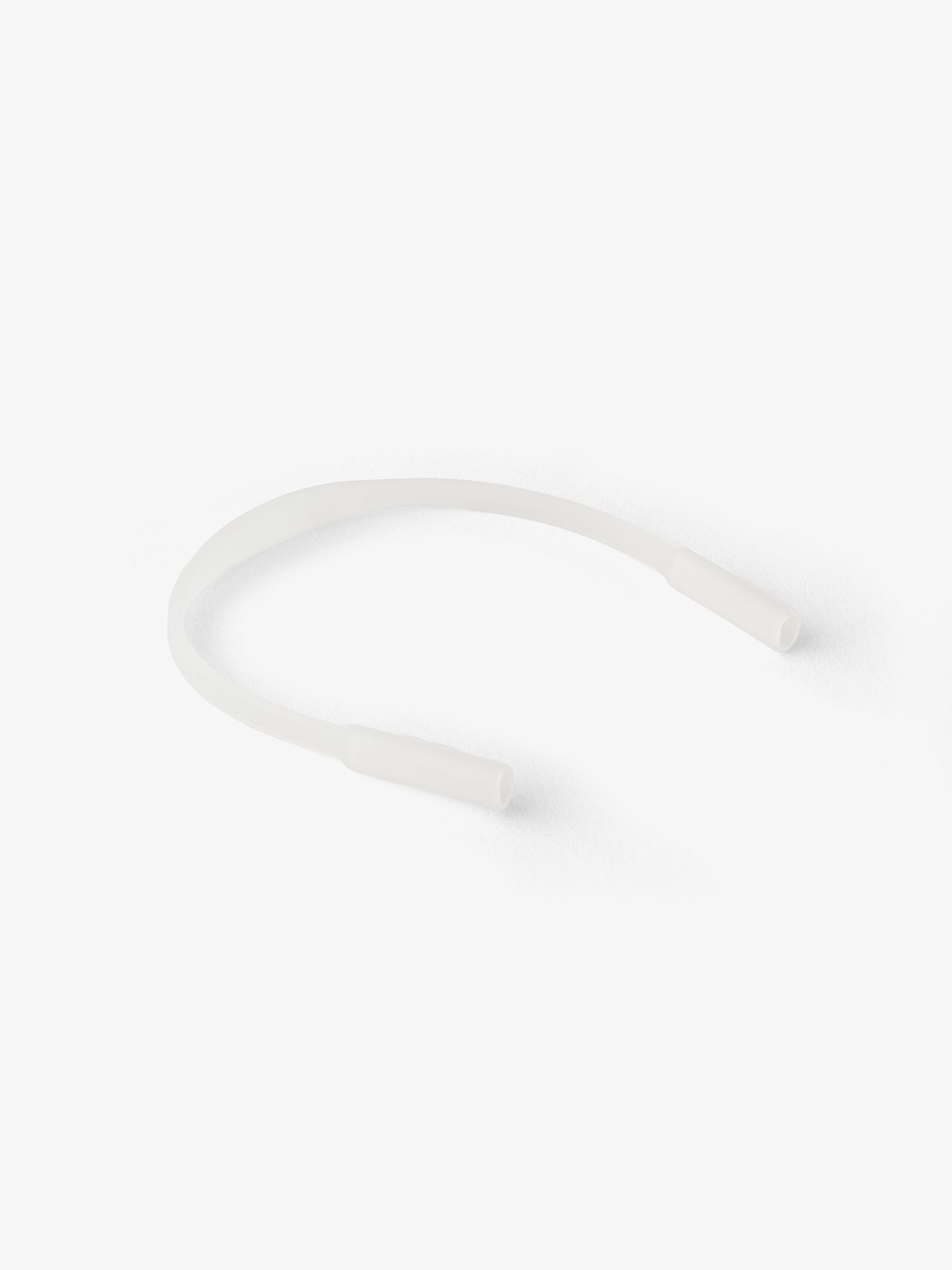 A clear translucent baby sunglasses silicone strap
