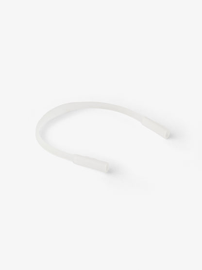 A clear translucent baby sunglasses silicone strap
